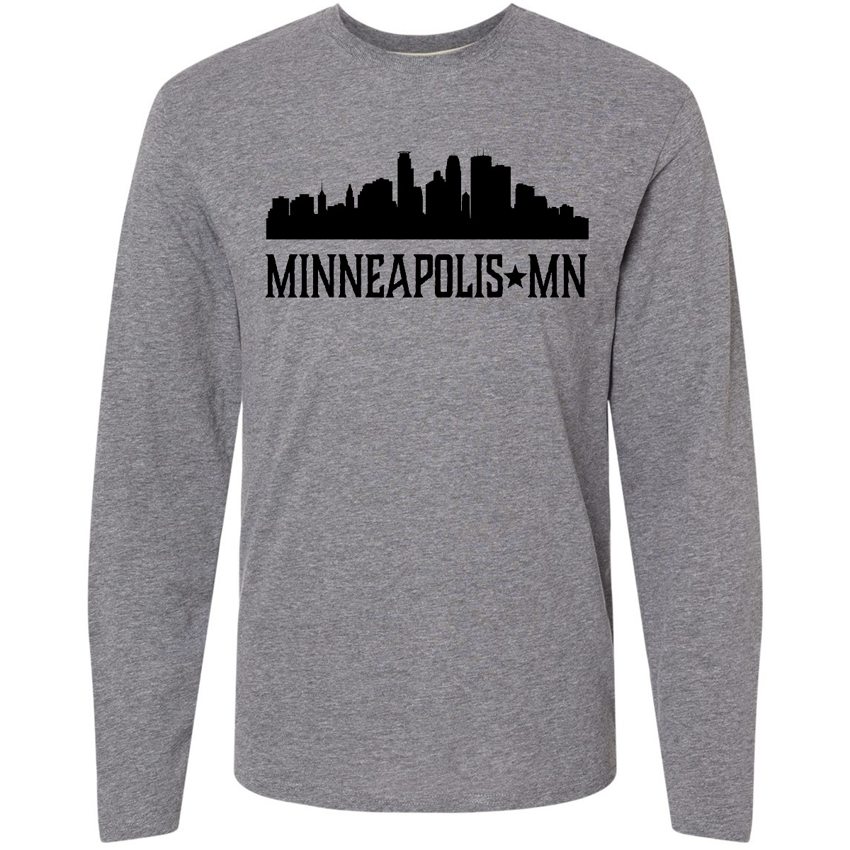 Inktastic Minneapolis Minnesota City Skyline Long Sleeve T-Shirt Silhouette Mens - Picture 2 of 4