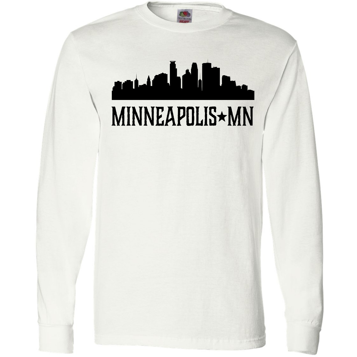 Inktastic Minneapolis Minnesota City Skyline Long Sleeve T-Shirt Silhouette Mens - Picture 4 of 4
