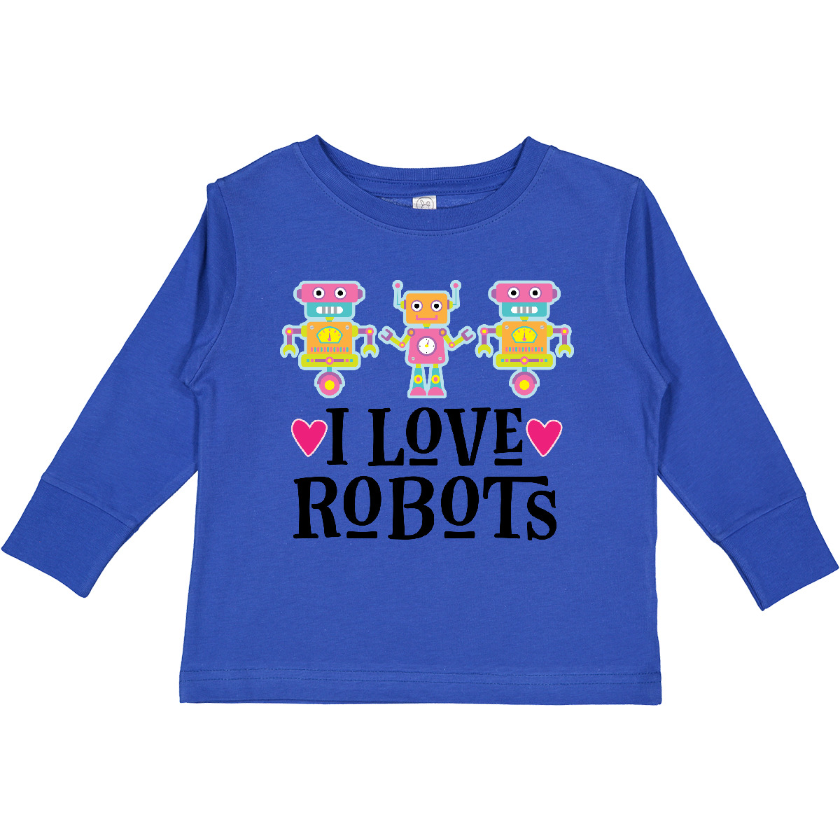 Inktastic I Love Robots Cute Robotics Toddler Long Sleeve T-Shirt Clothing Light