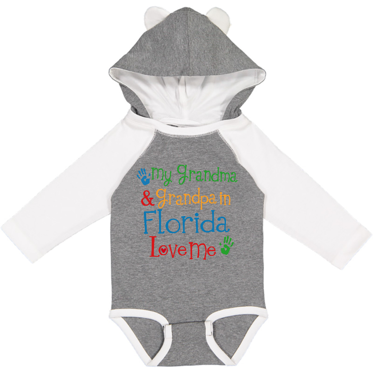 Florida Love Hooded Baby Onesie Florida Love Hooded Baby Onesie