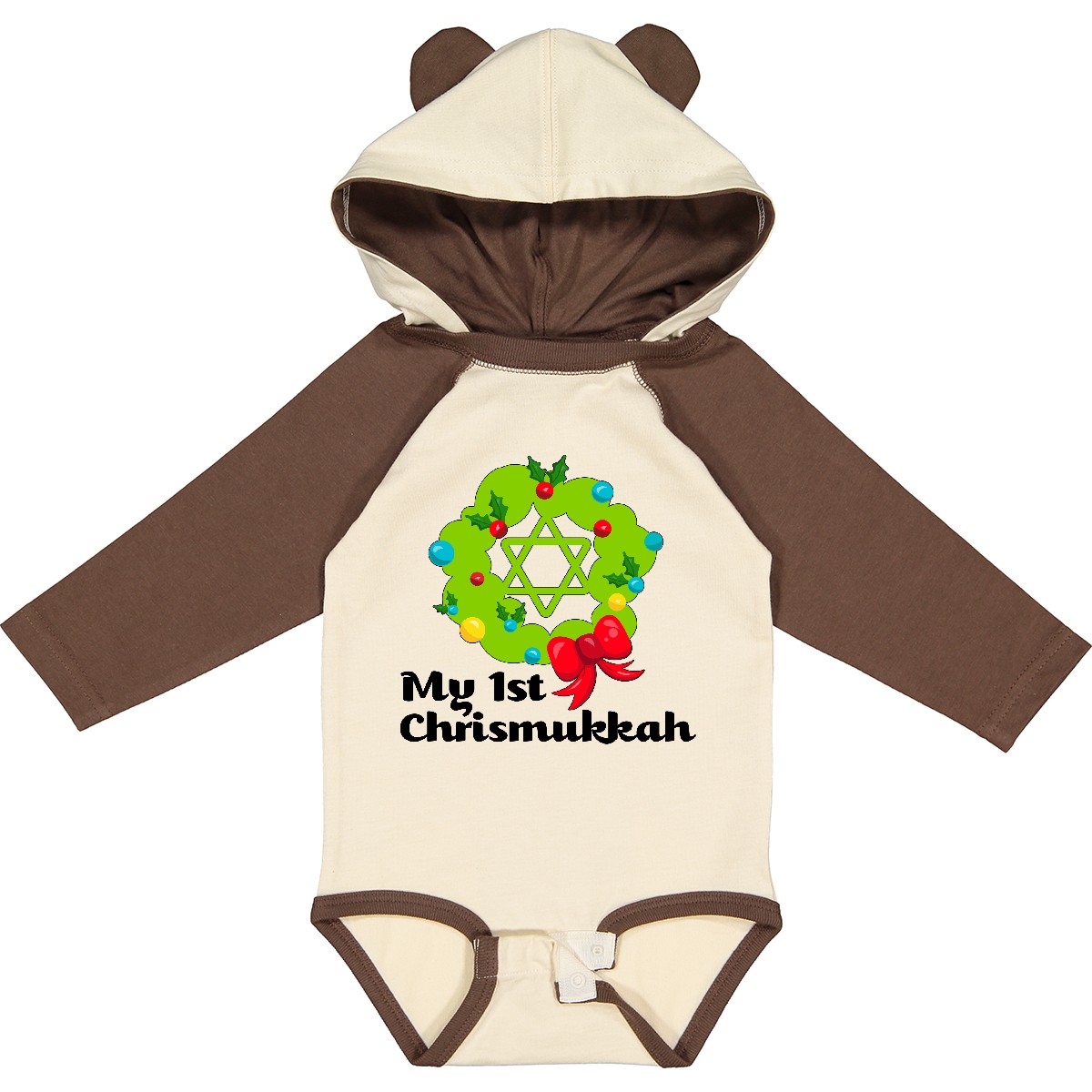Inktastic My First Chrismukkah Long Sleeve Creeper Holiday Hanukkah Jewish New