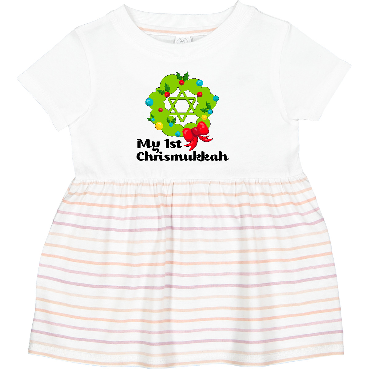 Inktastic My First Chrismukkah Infant Dress Holiday Hanukkah Jewish Christian