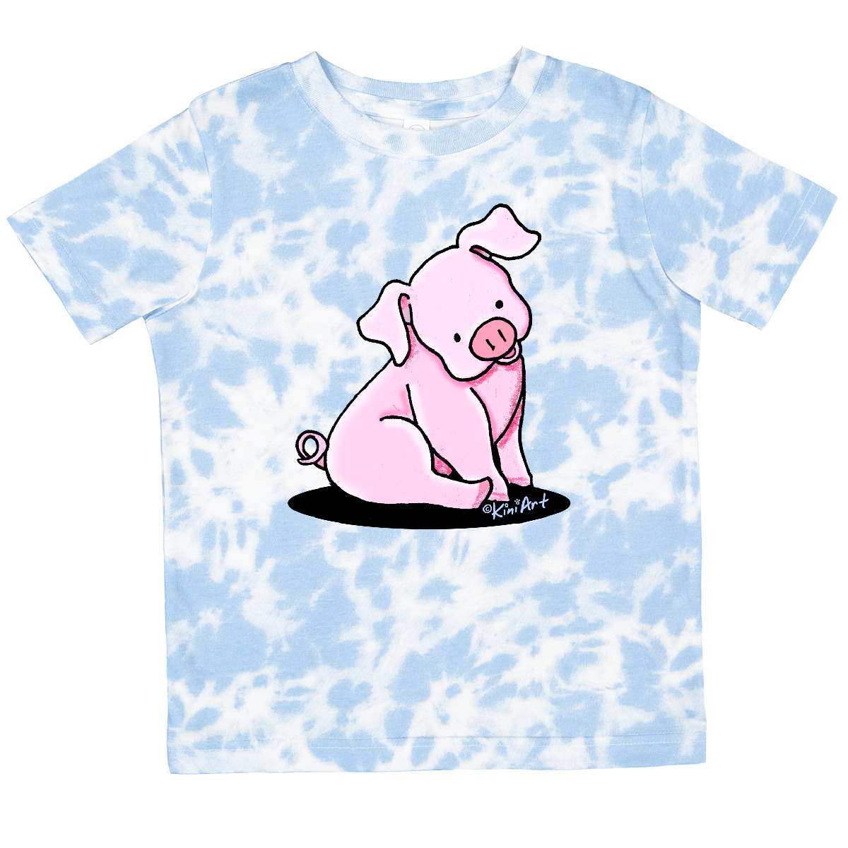 Inktastic Sitting Pig Toddler T-Shirt - KiniArt Cute Piglet Pink Gift Child Kid - Picture 8 of 9
