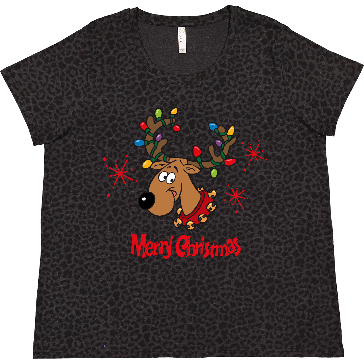 Inktastic Merry Christmas Reindeer Women's Plus Size T-Shirt Santa Claus Sleigh