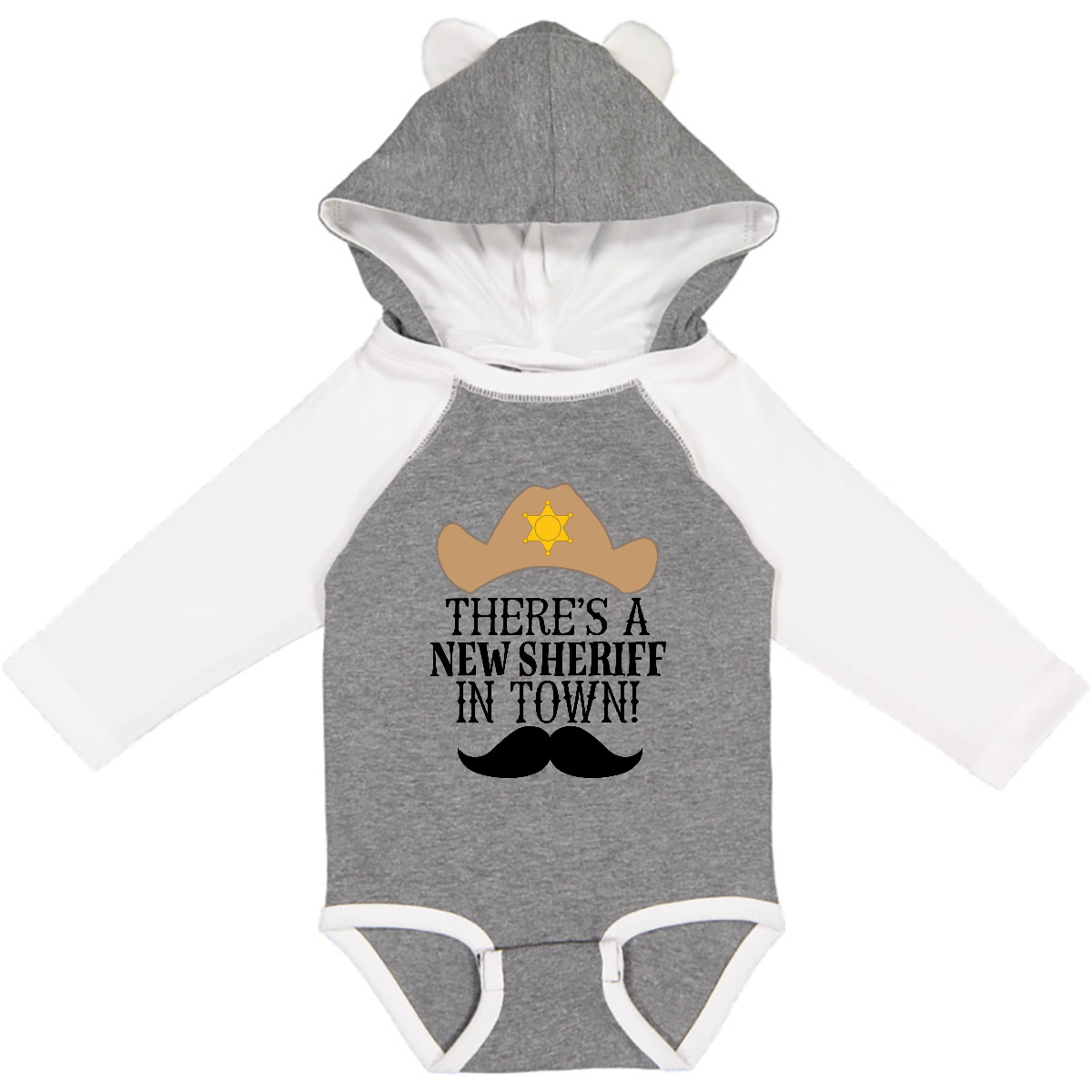 Inktastic New Sheriff In Town Boys Long Sleeve Creeper Law Enforcement Cute Star - Picture 2 of 5