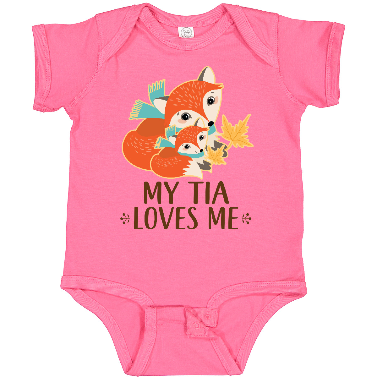 Inktastic My Tia Loves Me Fox Niece Nephew Baby Bodysuit Auntie From Boys Girls - Picture 5 of 8