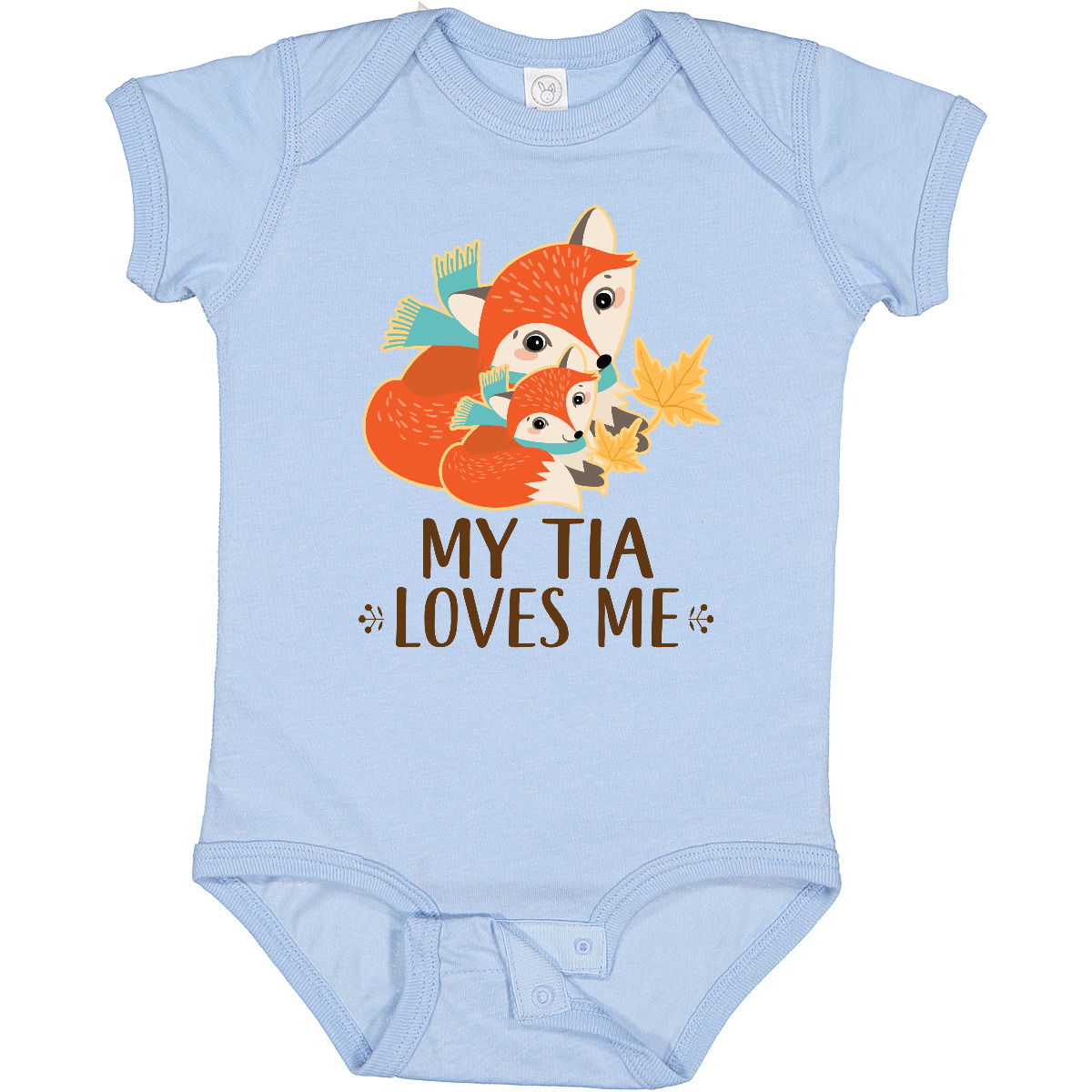 Inktastic My Tia Loves Me Fox Niece Nephew Baby Bodysuit Auntie From Boys Girls - Picture 3 of 8