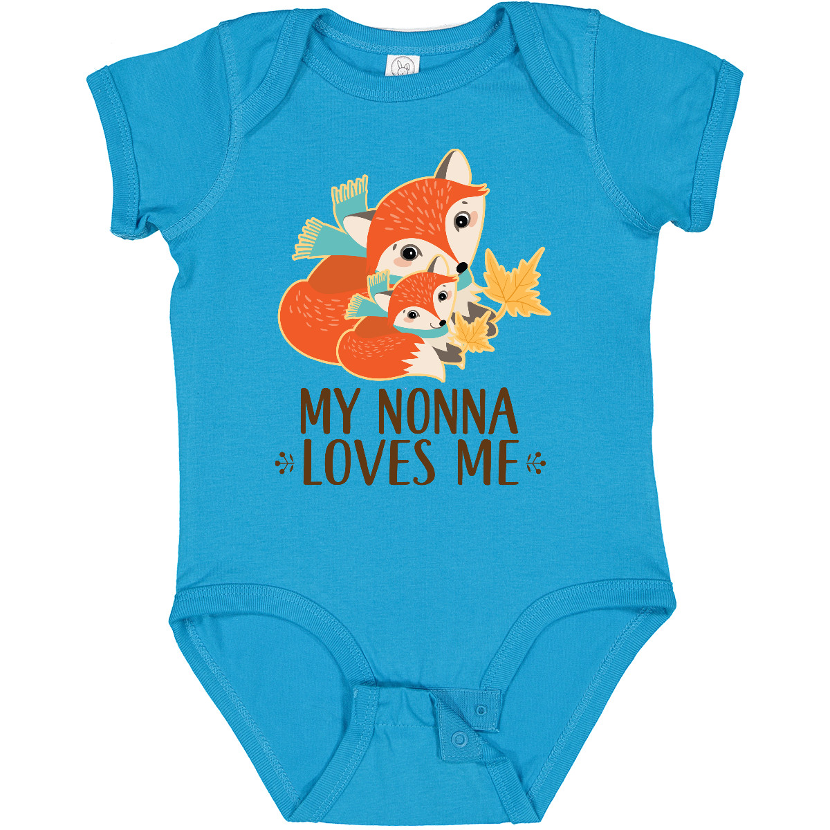 Inktastic My Nonna Loves Me Grandchild Cute Fox Baby Bodysuit Grandson Childs