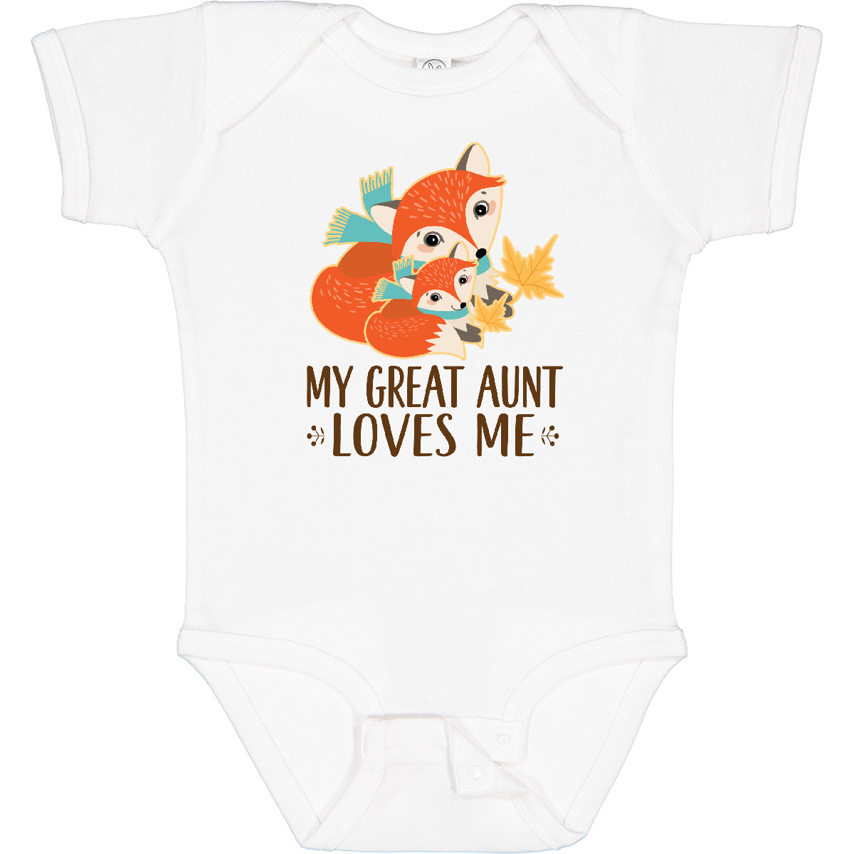 Inktastic My Great Aunt Loves Me Fox Baby Bodysuit From Cute Childs Present Hws - Picture 2 of 3