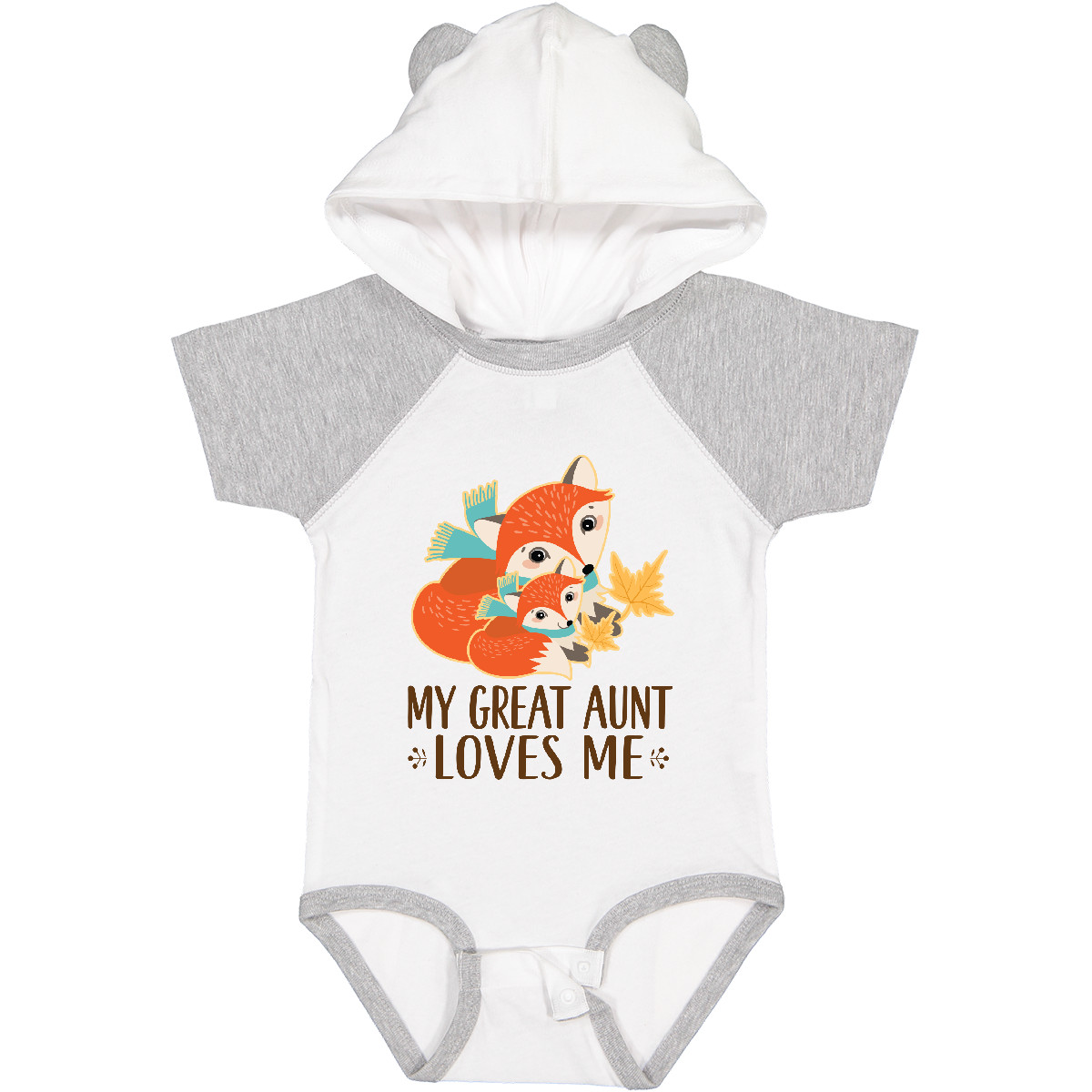 Inktastic My Great Aunt Loves Me Fox Baby Bodysuit From Cute Childs Present Hws - Picture 3 of 3