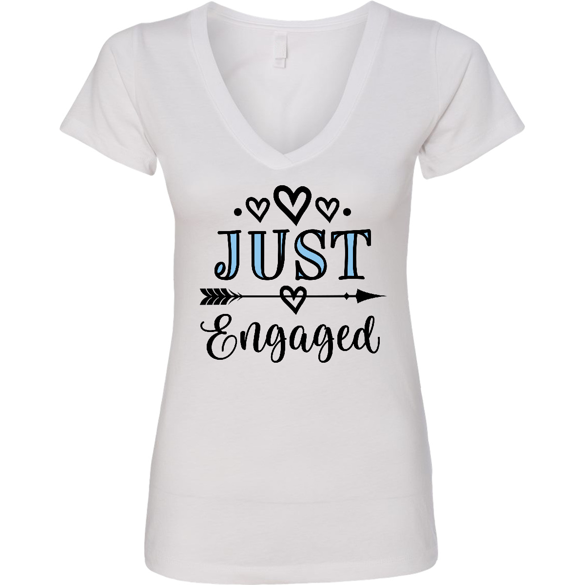 Inktastic Engagement Announcement Just Engaged Women’s V-Neck T-Shirt Trendy To