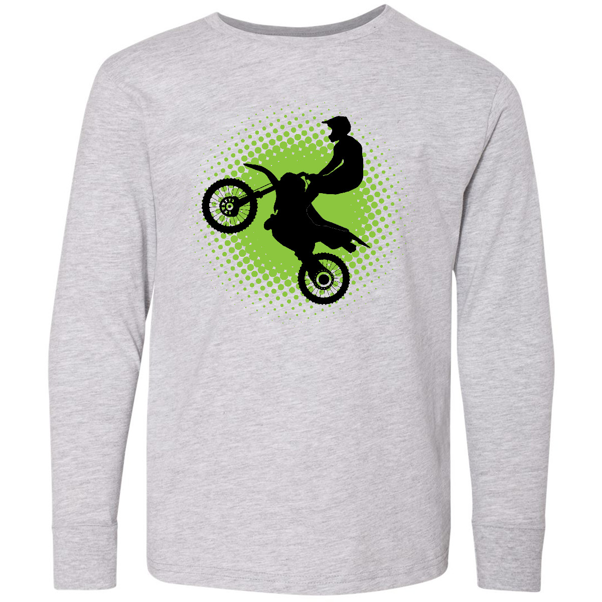 Inktastic Motocross Rider Freestyle Sports Youth Long Sleeve T-Shirt Racing Tee - Picture 3 of 4