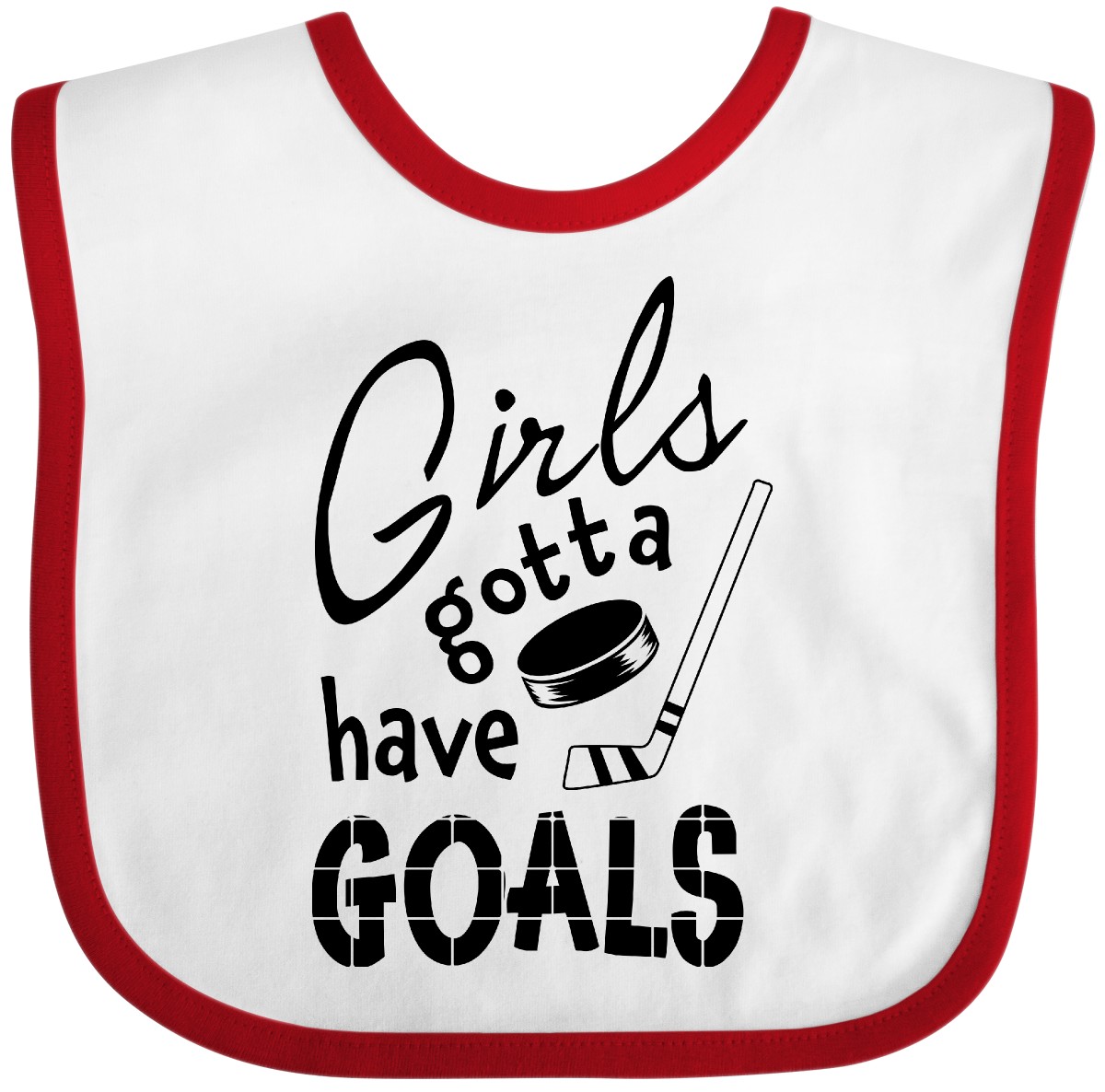 Inktastic Girls Gotta Have Goals - Hockeyspieler Baby Lätzchen Sport Zukunft Schläger Kind - Bild 10 von 10