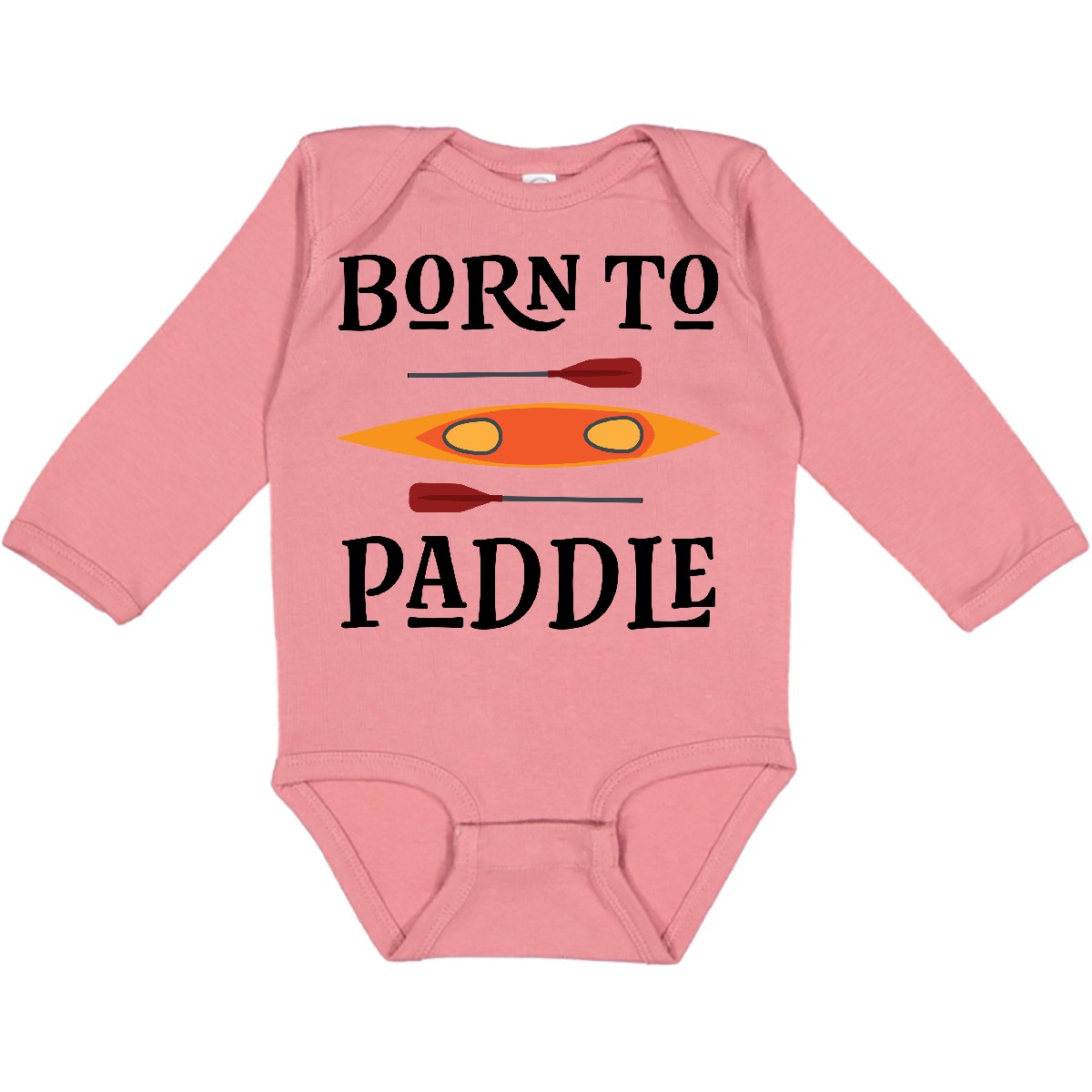 Inktastic Kayaking Born To Paddle Kayak Long Sleeve Creeper Kayaker Boat White