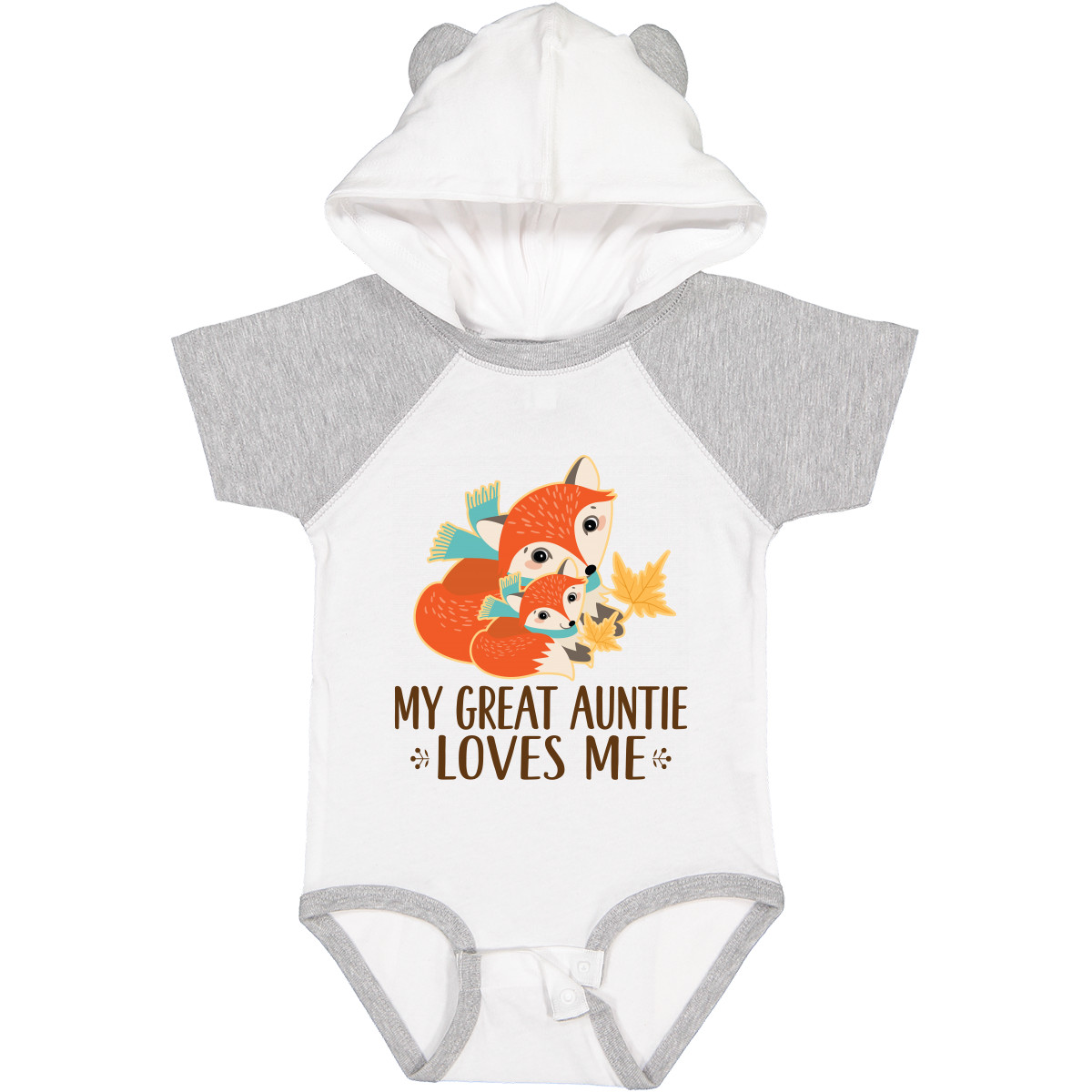 Inktastic Great Auntie Loves Me Fox Infant Creeper Aunt Animals From Family Hws - Picture 3 of 3