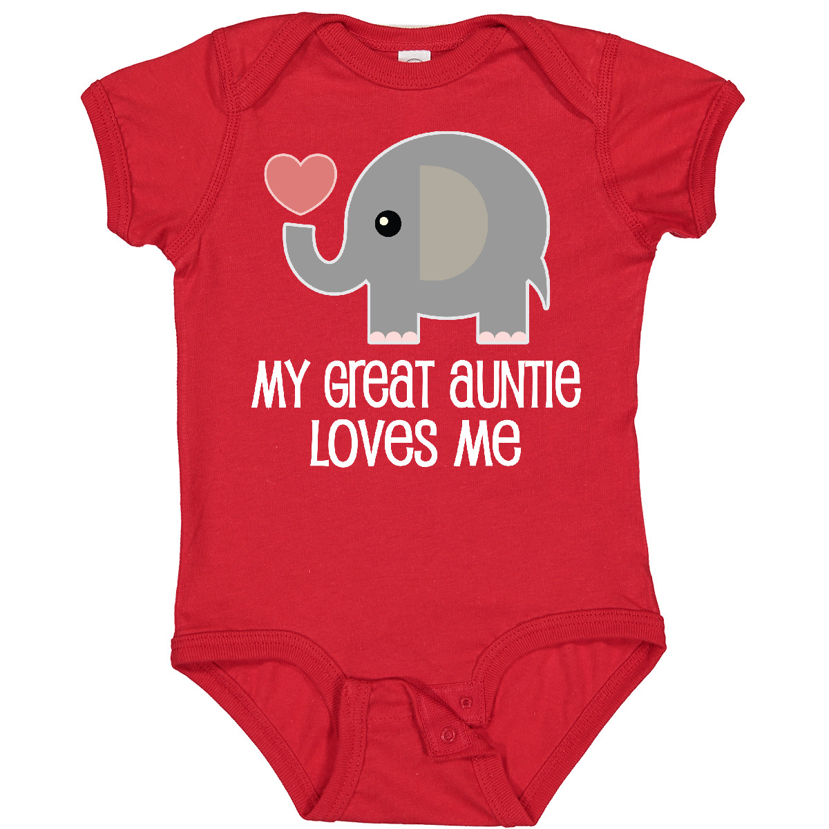 Inktastic Great Auntie Loves Me Elephant Baby Bodysuit Childs Boys Girls Animal - Picture 10 of 10