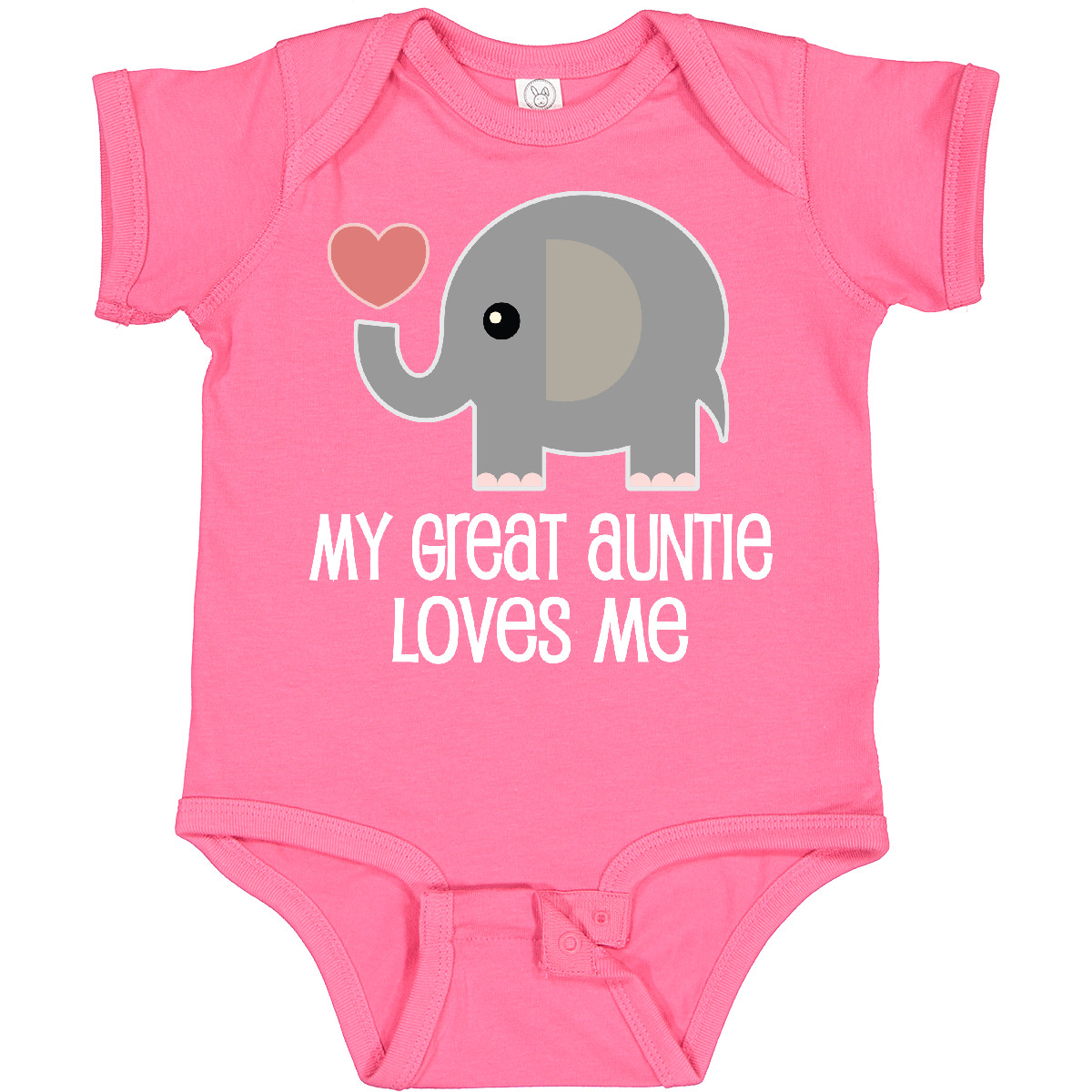 Inktastic Great Auntie Loves Me Elephant Baby Bodysuit Childs Boys Girls Animal - Picture 7 of 10