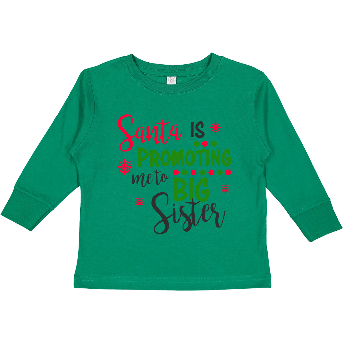 Inktastic Santa Is Promoting Me To Big Sister Toddler Long Sleeve T-Shirt Kids - Afbeelding 5 van 6