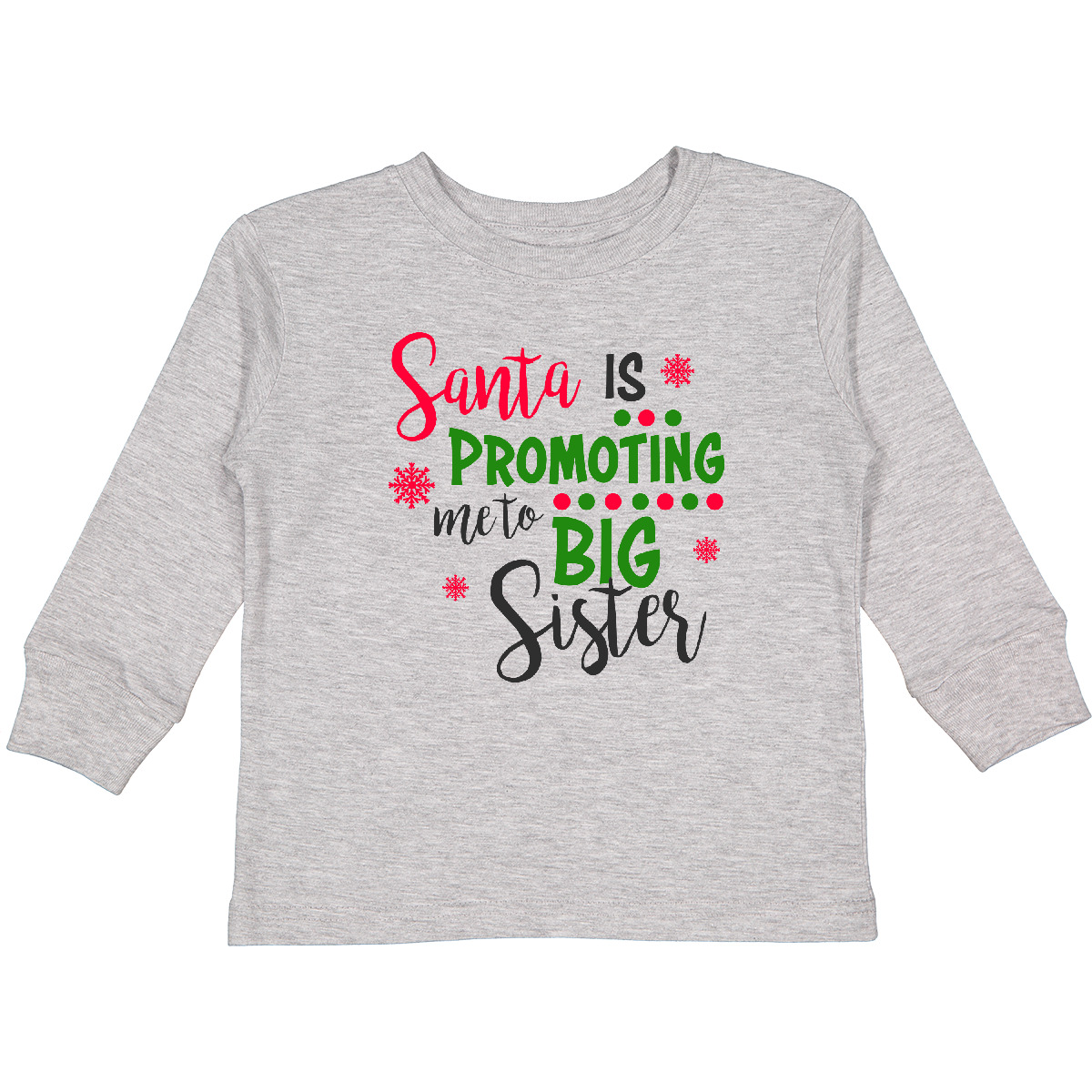 Inktastic Santa Is Promoting Me To Big Sister Toddler Long Sleeve T-Shirt Kids - Afbeelding 4 van 6