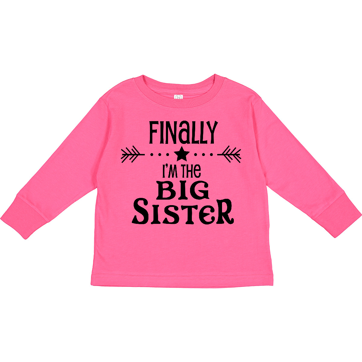Inktastic Finally I’m The Big Sister Toddler Long Sleeve T-Shirt Siblings Family