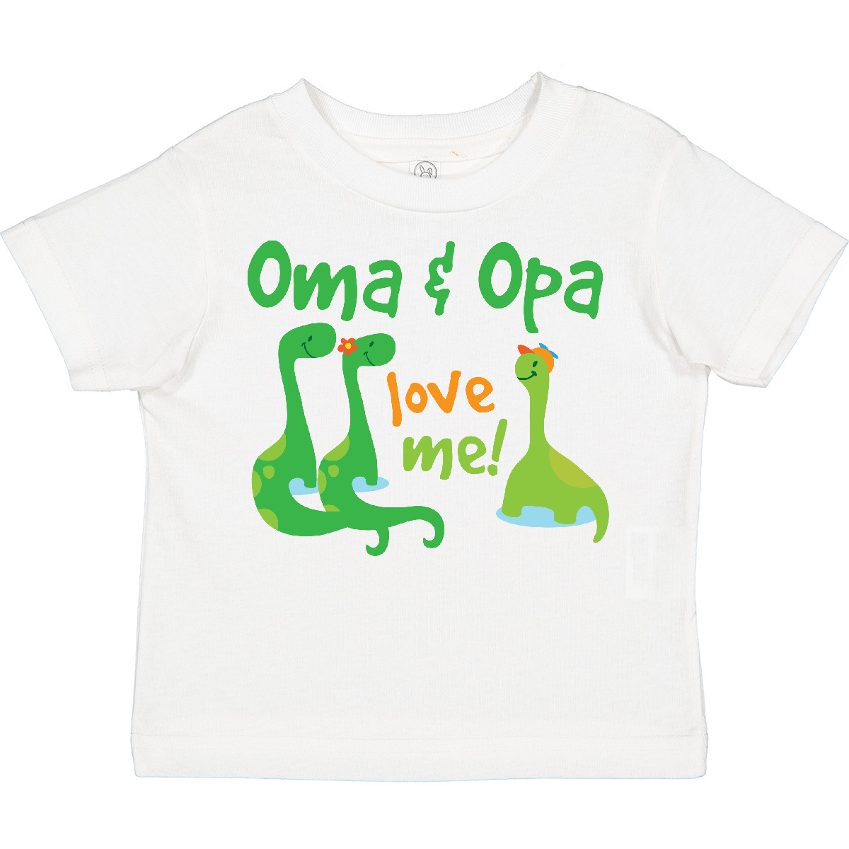 Inktastic Oma And Opa Love Me Grandchild Toddler T-Shirt Grandkids Childs Dino