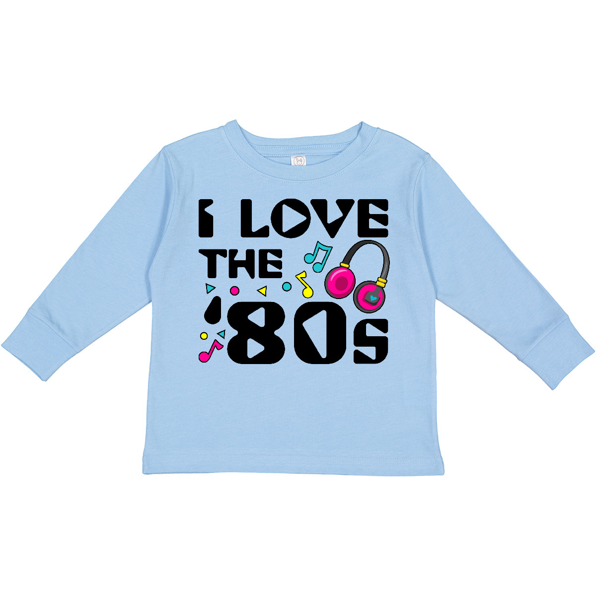 Inktastic I Love The '80s-musical Notes Toddler Long Sleeve T-Shirt 80s Eighties - Picture 2 of 6
