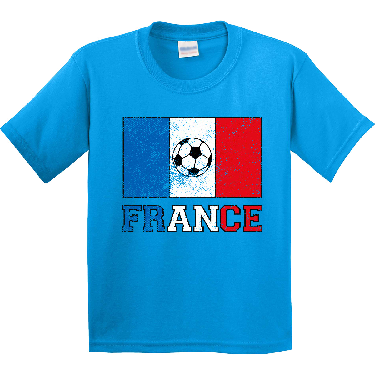 Inktastic French Soccer Youth T-Shirt France Futbol Fan Lover Flag Tee Kids Teen - Picture 2 of 5