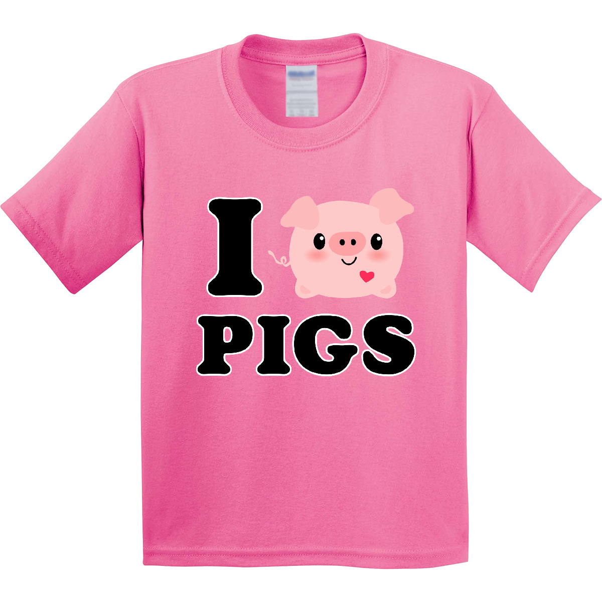 Inktastic I Love Pigs Youth T-Shirt Chibi Lover Farm Oink Idea From Tee Kids - Picture 2 of 6