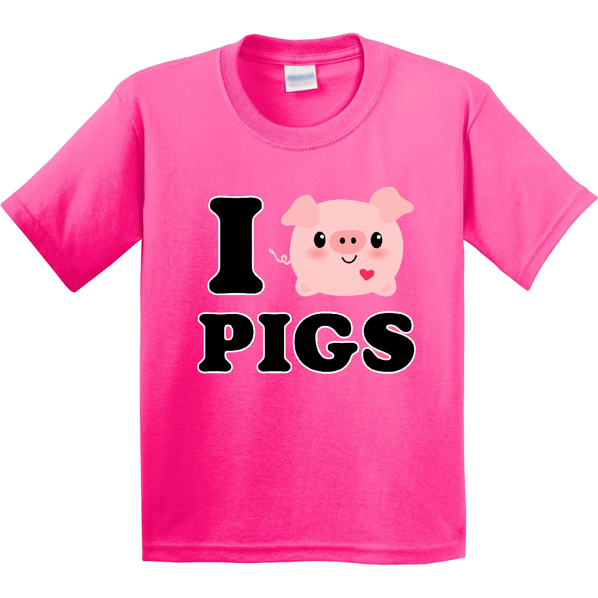 Inktastic I Love Pigs Youth T-Shirt Chibi Lover Farm Oink Idea From Tee Kids - Picture 3 of 6
