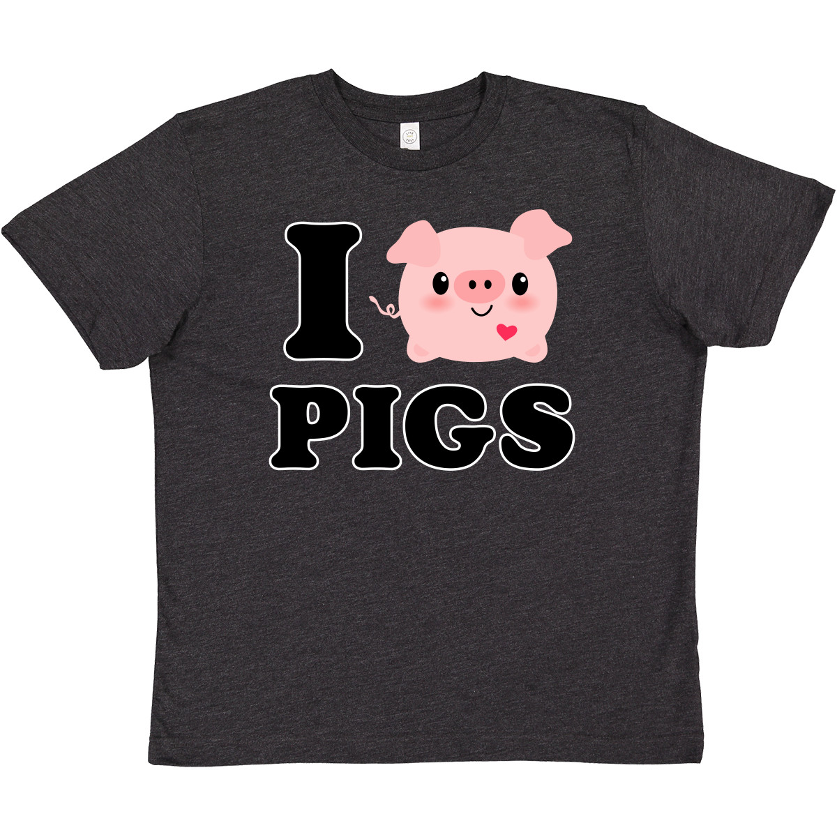 Inktastic I Love Pigs Youth T-Shirt Chibi Lover Farm Oink Pinkinkartkids Gift - Picture 4 of 6
