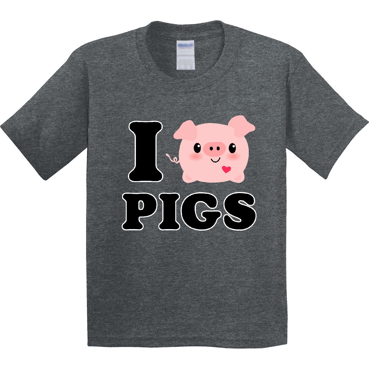 Inktastic I Love Pigs Youth T-Shirt Chibi Lover Farm Oink Idea From Tee Kids - Picture 4 of 6