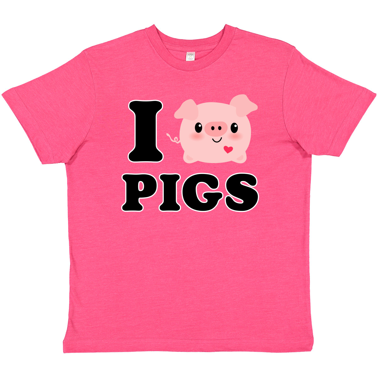 Inktastic I Love Pigs Youth T-Shirt Chibi Lover Farm Oink Pinkinkartkids Gift - Picture 5 of 6