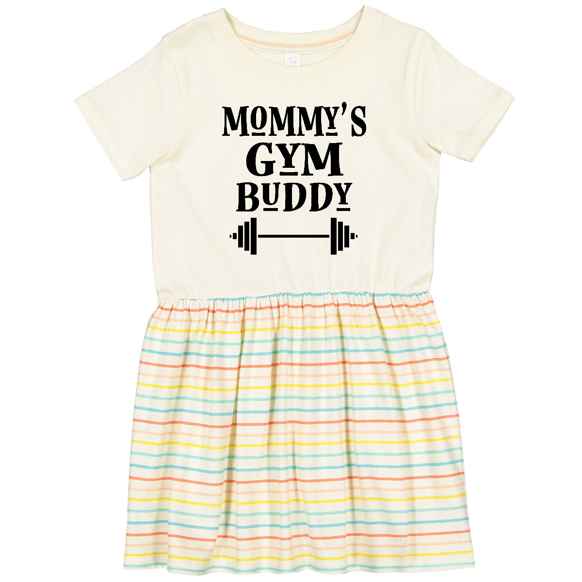 Inktastic Mommy Gym Buddy Workout Toddler Dress Apparel Work Out Boys Girls - Picture 3 of 4