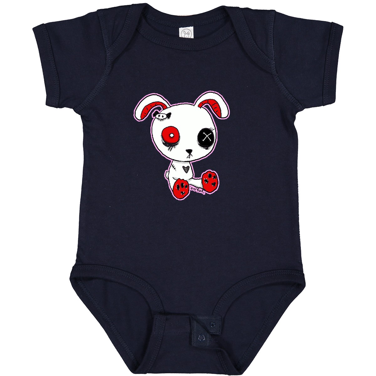 Inktastic Goth Bunny Baby Bodysuit Metal Evil Kawaii One-piece Infant Creeper - Picture 7 of 14