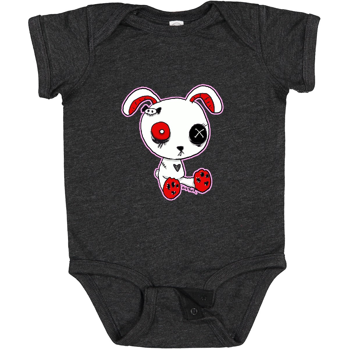 Inktastic Goth Bunny Baby Bodysuit Metal Evil Kawaii One-piece Infant Creeper - Picture 14 of 14