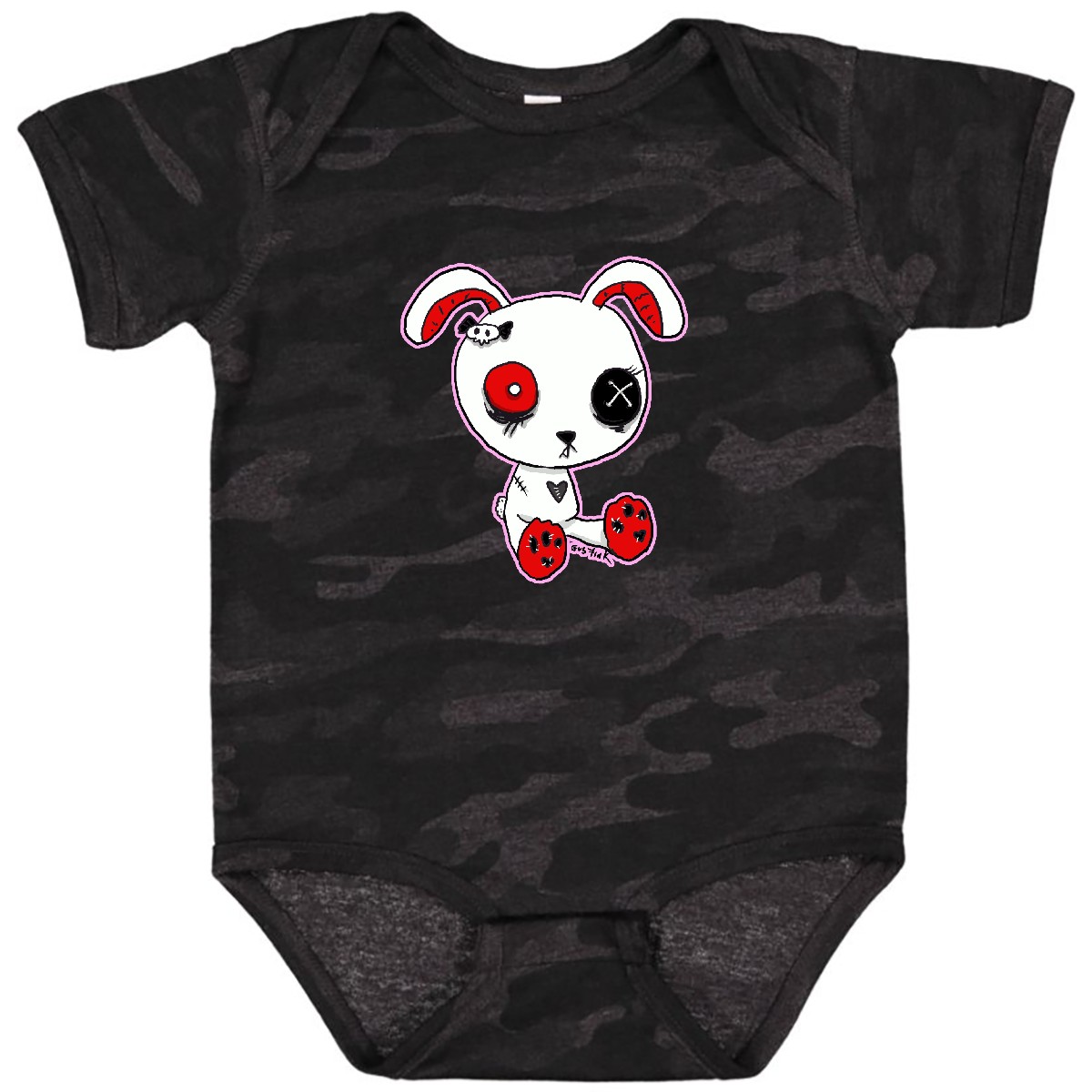 Inktastic Goth Bunny Baby Bodysuit Metal Evil Kawaii One-piece Infant Creeper - Picture 11 of 14