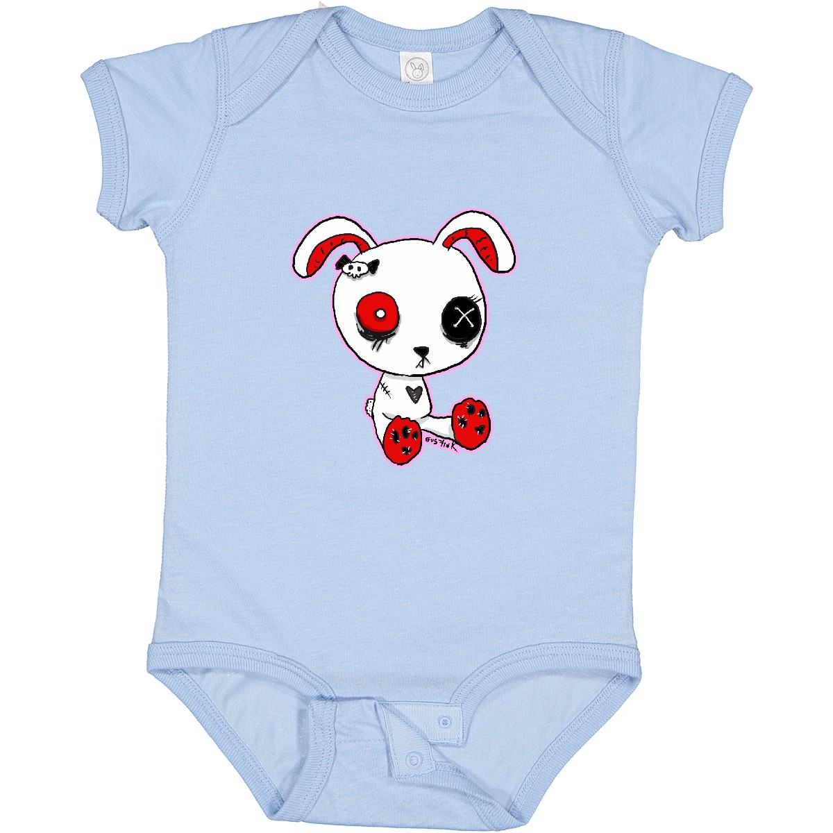 Inktastic Goth Bunny Baby Bodysuit Metal Evil Kawaii One-piece Infant Creeper - Picture 3 of 14