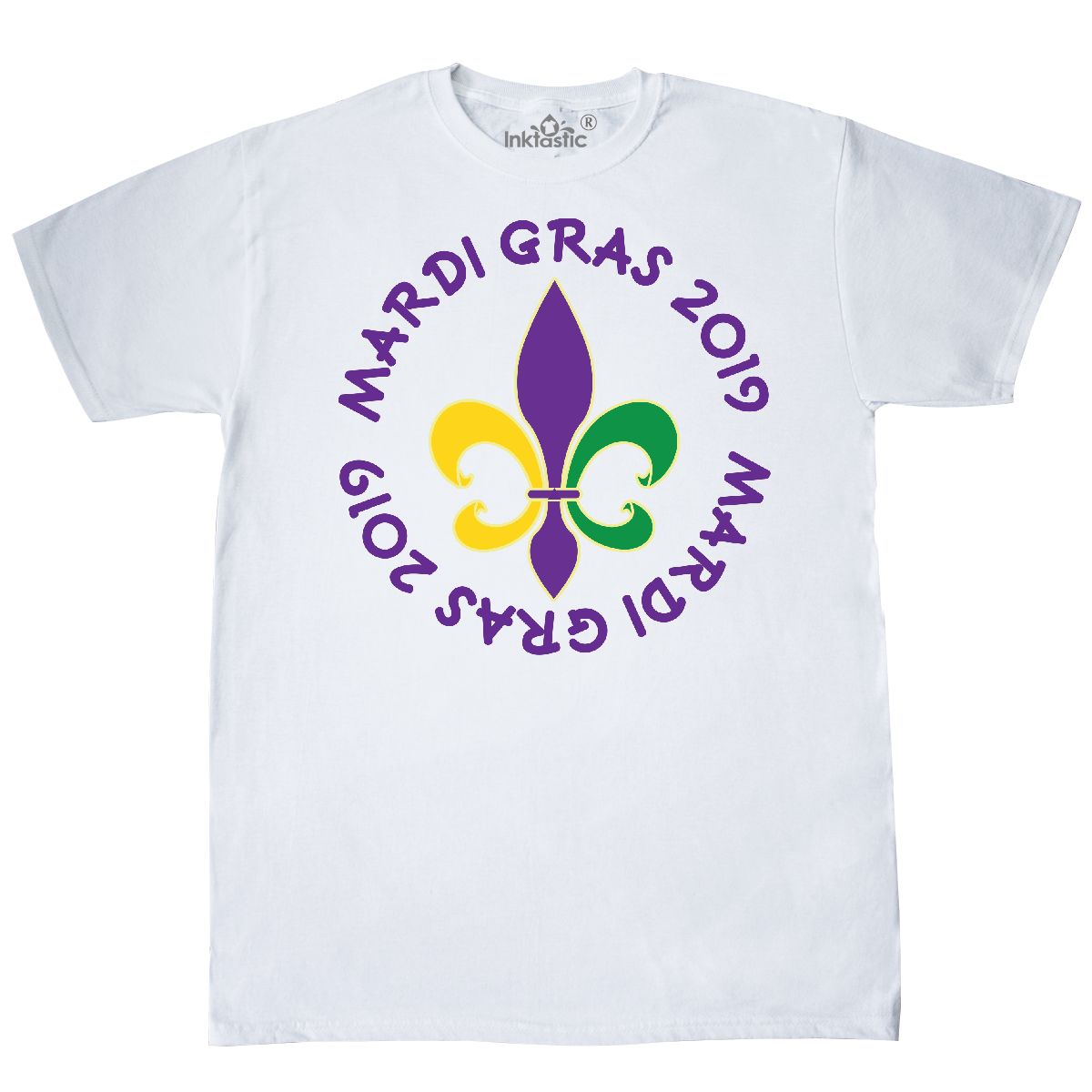 Inktastic 2019 Mardi Gras Holiday Crown T-Shirt Parade Party Fun Celebration New