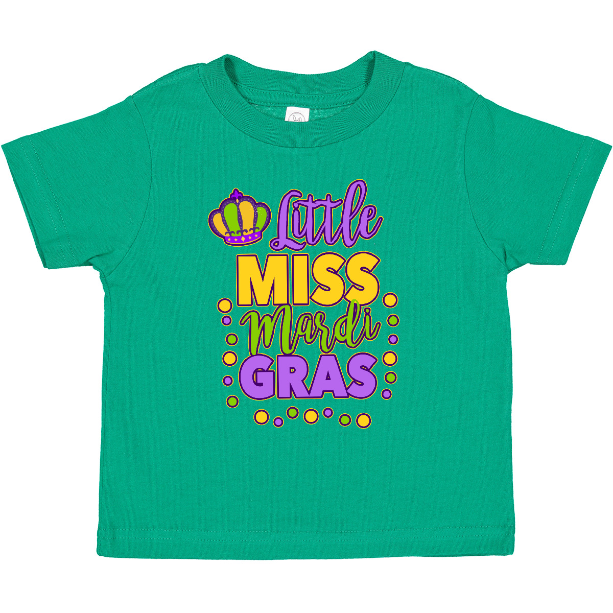 Inktastic Little Miss Mardi Gras With Crown And Dots Toddler T-Shirt Kids Fun