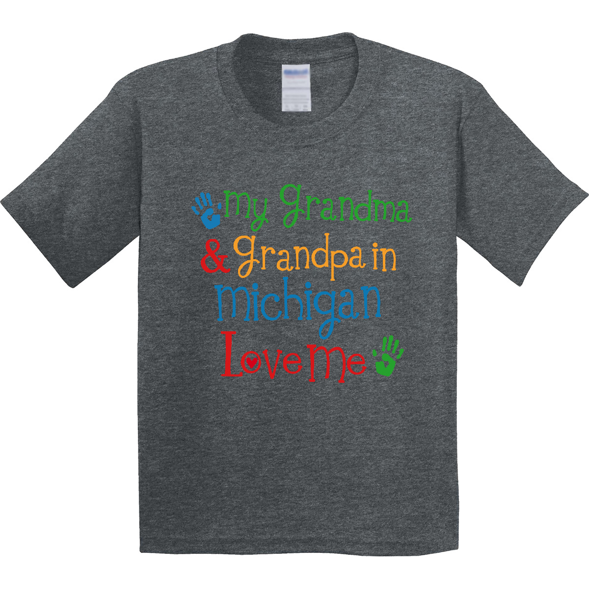 Inktastic Michigan Grandma Loves Me Youth T-Shirt Grandchild Grandkids Clothing - Picture 2 of 2