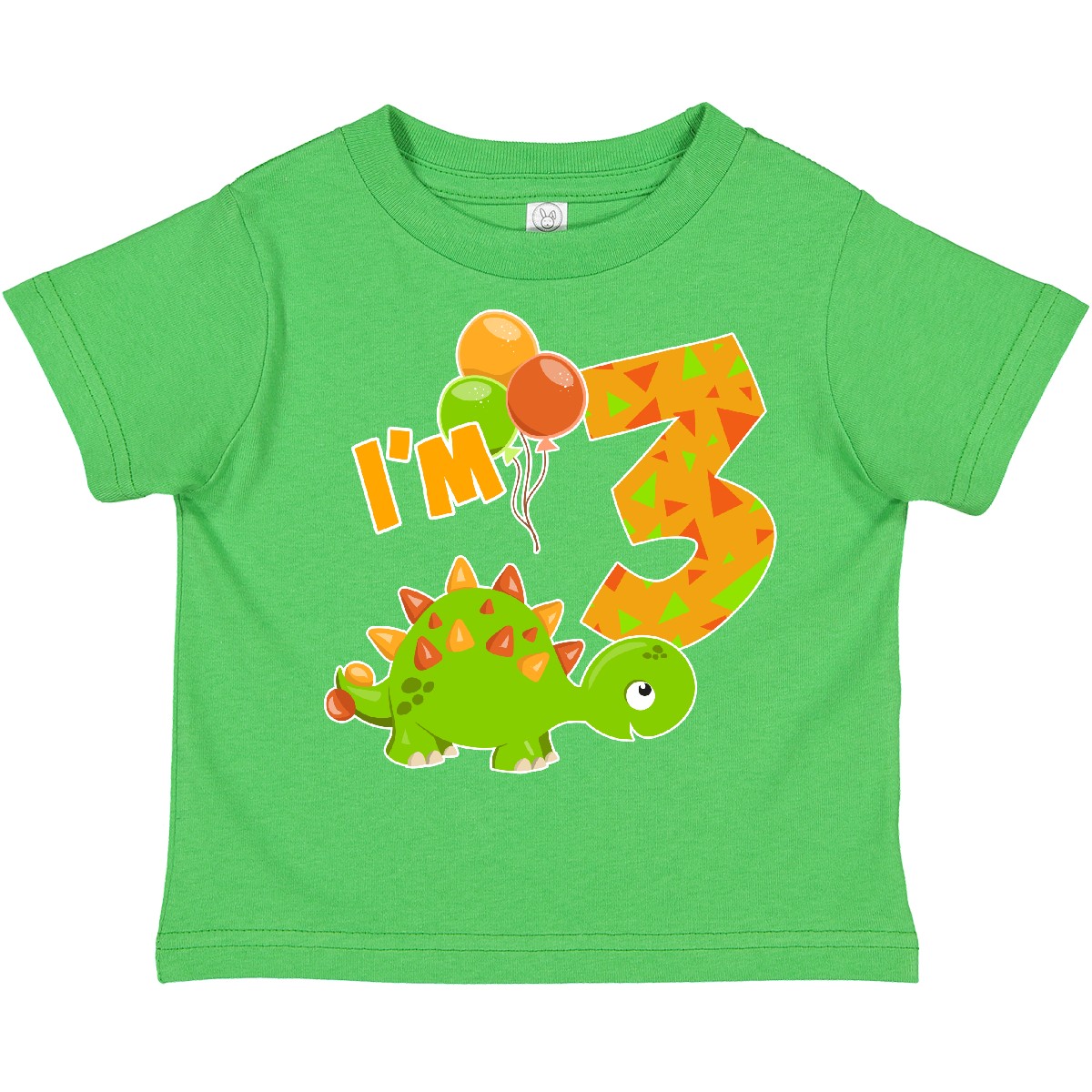 T-Shirt Inktastic Happy Dinosaurier 3. Geburtstag - grün Kleinkind Geburtstage 3. 3 36 - Bild 2 von 11