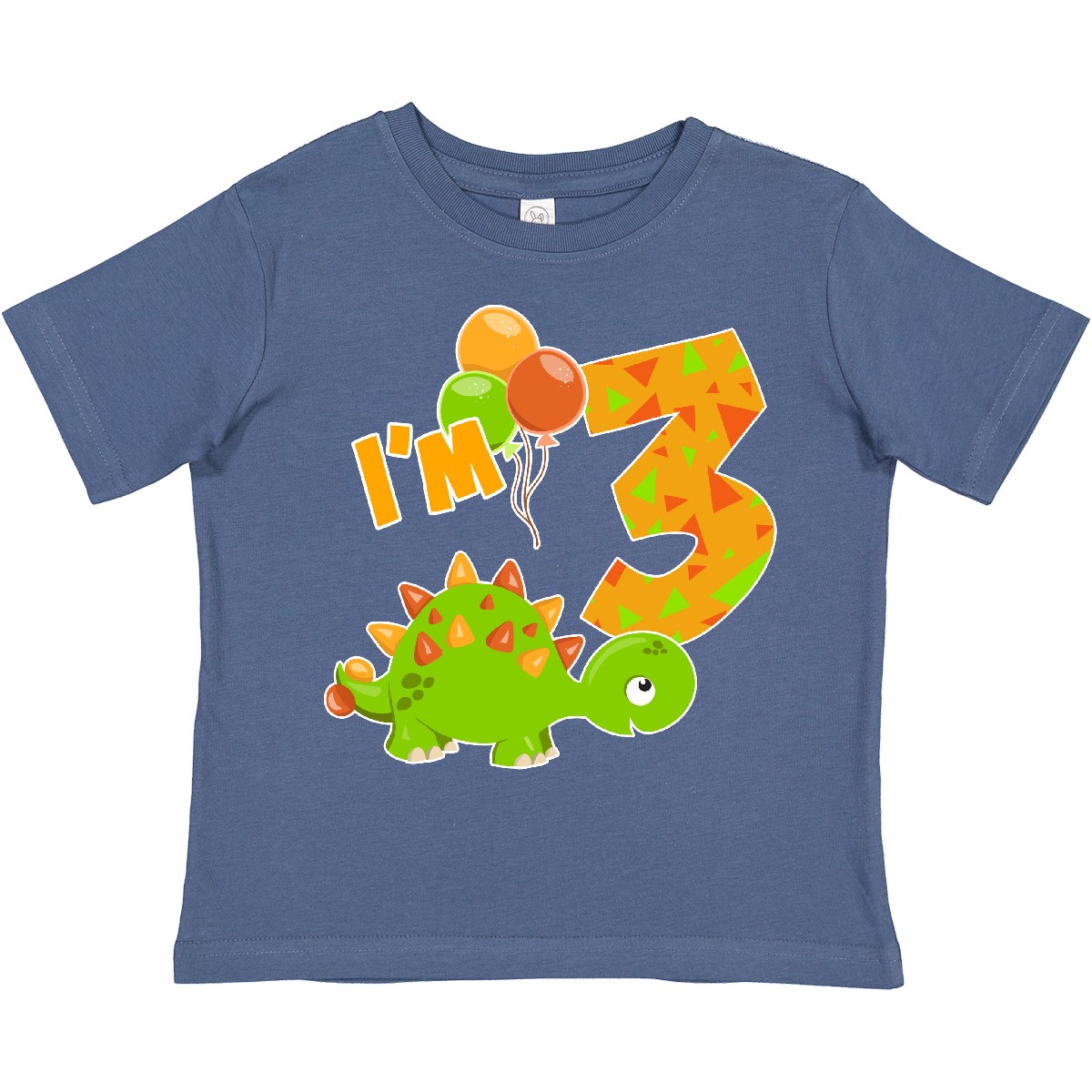 T-Shirt Inktastic Happy Dinosaurier 3. Geburtstag - grün Kleinkind Geburtstage 3. 3 36 - Bild 4 von 11