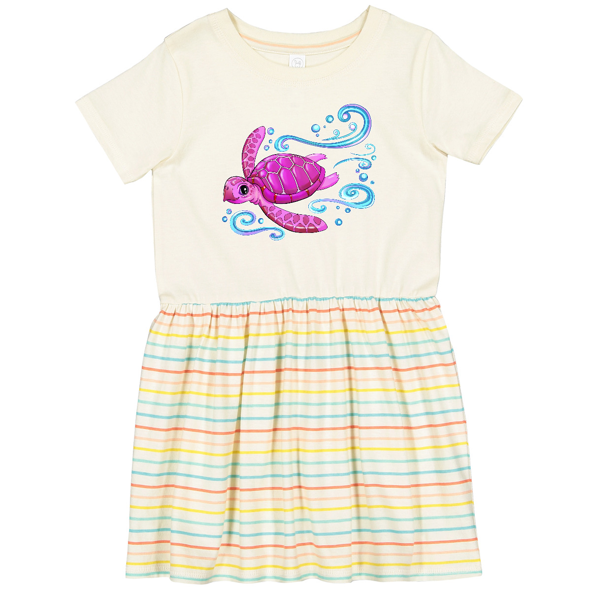 Inktastic Cute Pink Sea Turtle Toddler Dress Valentines Day Love Turtles Blue - Bild 3 von 7