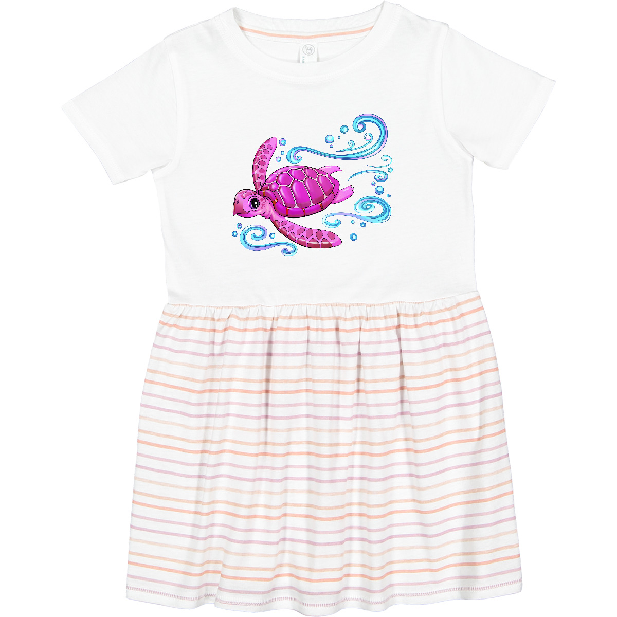 Inktastic Cute Pink Sea Turtle Toddler Dress Valentines Day Love Turtles Blue - Bild 7 von 7