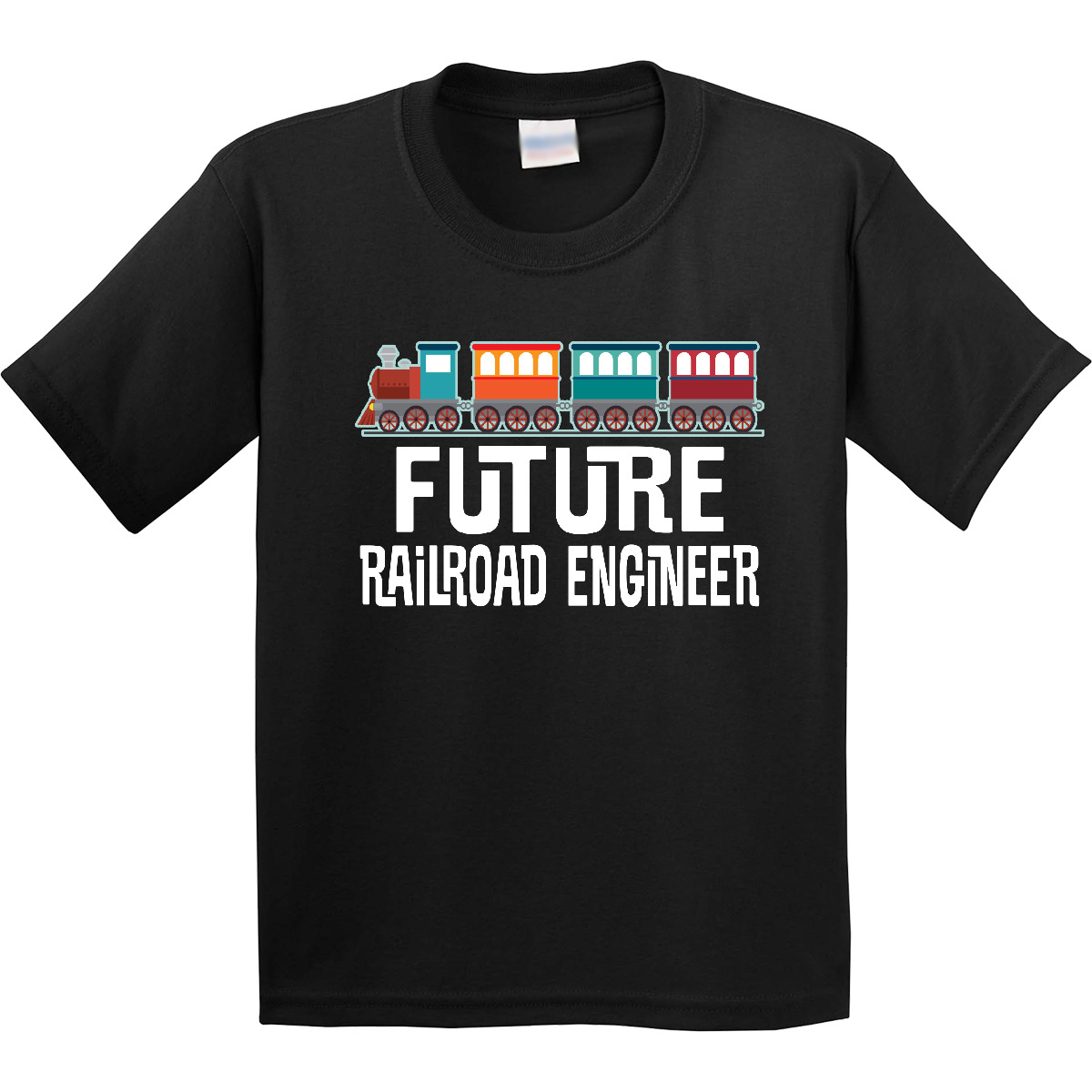 Inktastic Future Railroad Engineer Train Youth T-Shirt Engineering Boys Clothing - Picture 2 of 5