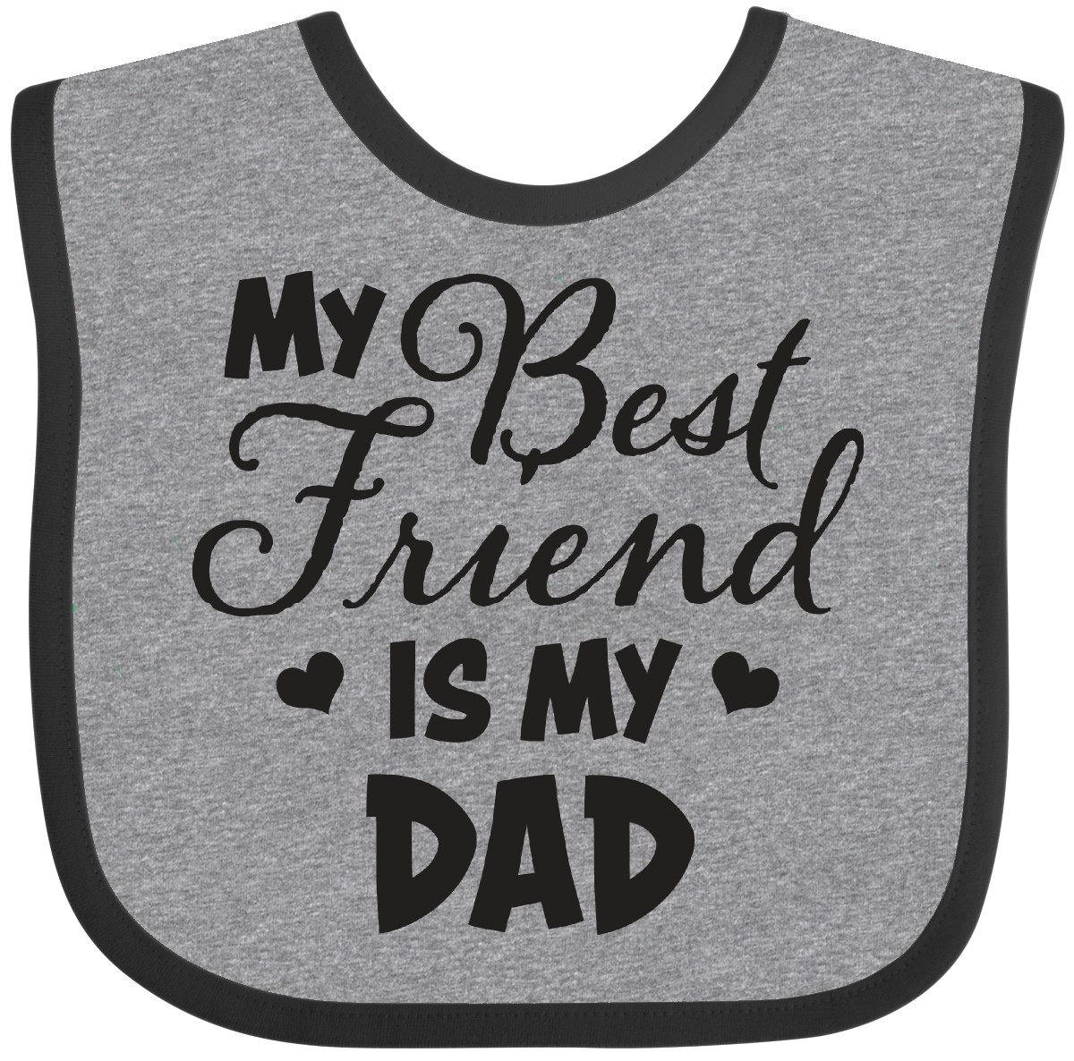 Inktastic Mein bester Freund ist mein Vater mit Herzen Baby Lätzchen Geschenk Kleidung Kleinkind - Bild 2 von 10