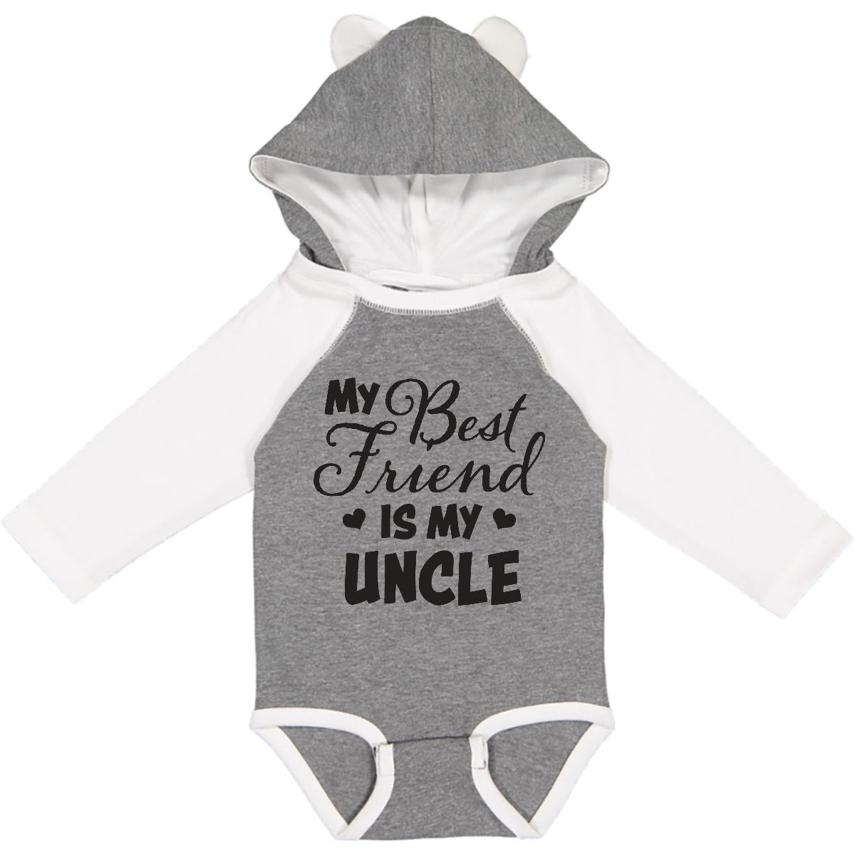 Inktastic Mein bester Freund ist mein Onkel mit Herzen Langarm Creeper Familie - Bild 2 von 6