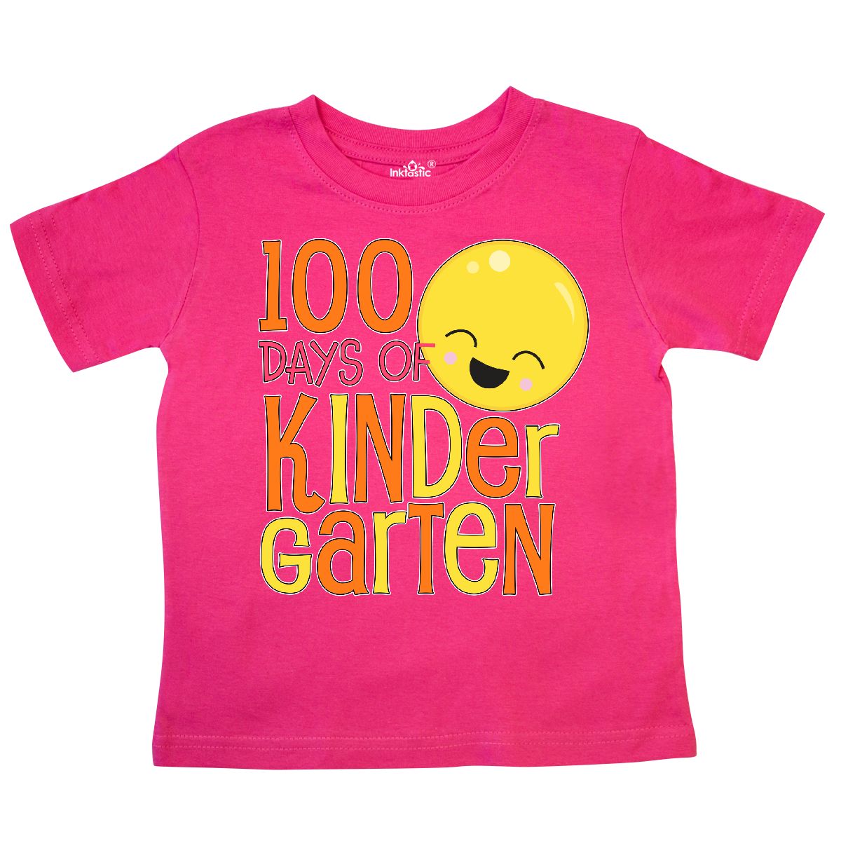 Inktastic 100 Days Of Kindergarten Smiley Face Toddler T-Shirt School ...