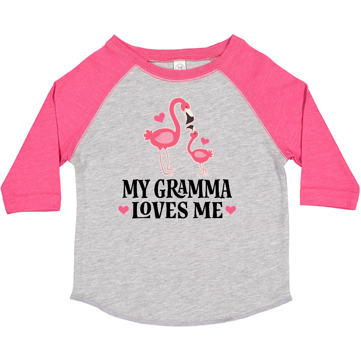 Inktastic Gramma Loves Me Girl Flamingo Toddler T-Shirt Childs Cute Grandkid Kid - Picture 4 of 8