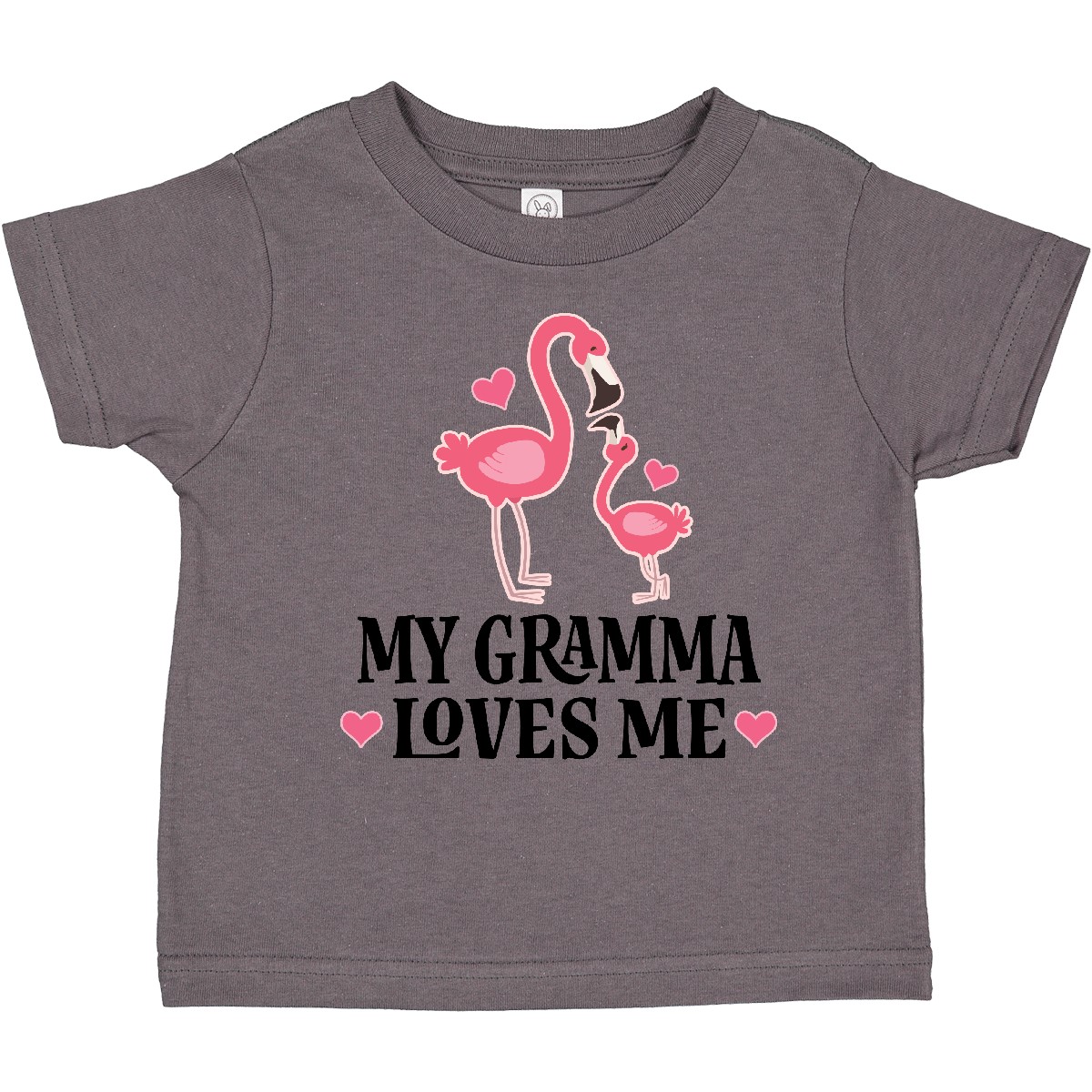 Inktastic Gramma Loves Me Girl Flamingo Toddler T-Shirt Childs Cute Grandkid Kid - Picture 2 of 8